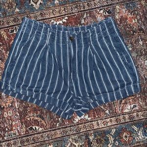 Striped Jean Shorts